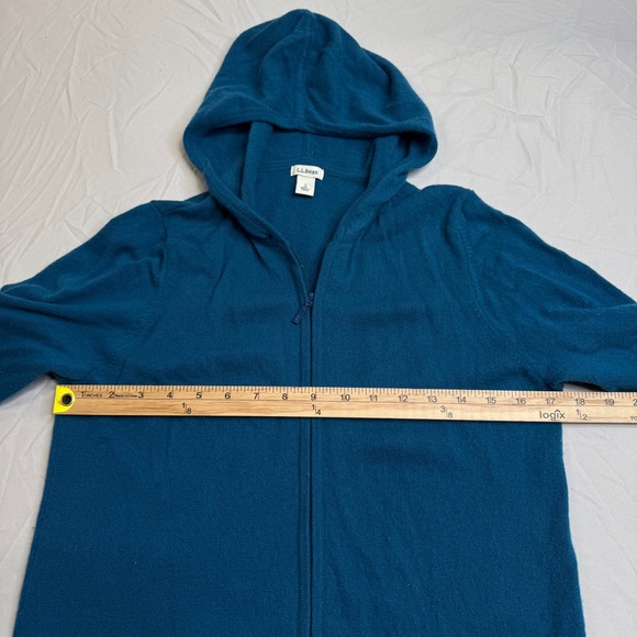 LL Bean Blue Cashmere Zip Up Hoodie, Women’s Small, Lightweight, Cozy, 507572 - Picture 3 of 7